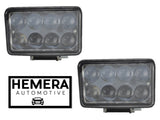 2 Faros 8 Led Lupas Rectangulares Auxiliares Luz Fija Blanca