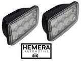 2 Faros 8 Led Lupas Rectangulares Auxiliares Luz Fija Blanca
