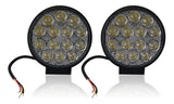 2 Faros Led Redondo 14 Led Estrobo Y Fijo Gran Iluminación