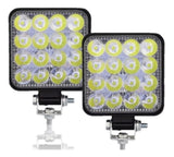Faros 16 Leds Spot Niebla Cuadrado Mini Slim 48w 4x4