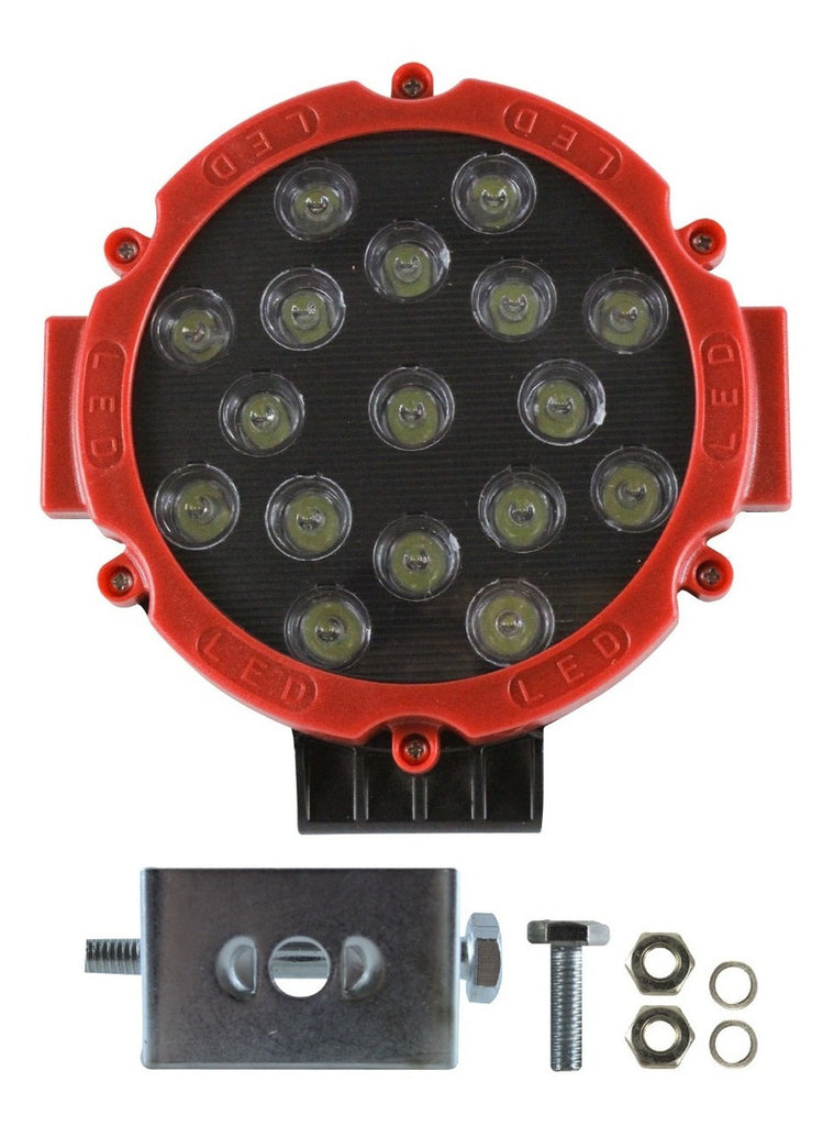 Faro 17 Leds 51w Alta Intensidad Spot 4x4 Off Road Con Base