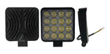 2 Faros Led Cuadrado 16 Led Fijo/estrobo 48w Alta Potencia