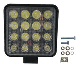 2 Faros Led Cuadrado 16 Led Fijo/estrobo 48w Alta Potencia