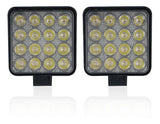 2 Faros Led Cuadrado 16 Led Fijo/estrobo 48w Alta Potencia