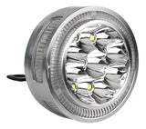 2 Faros 9 Led Moto Luz Fija Blanca Y Estrobo Varios Colores
