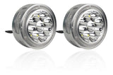 2 Faros 9 Led Moto Luz Fija Blanca Y Estrobo Varios Colores